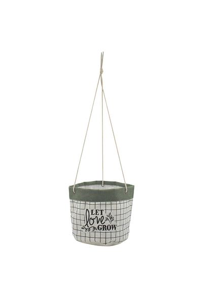 BM GİFT DESİGN Ghiveci Suspendat Textil Alb-verde 17 Cm