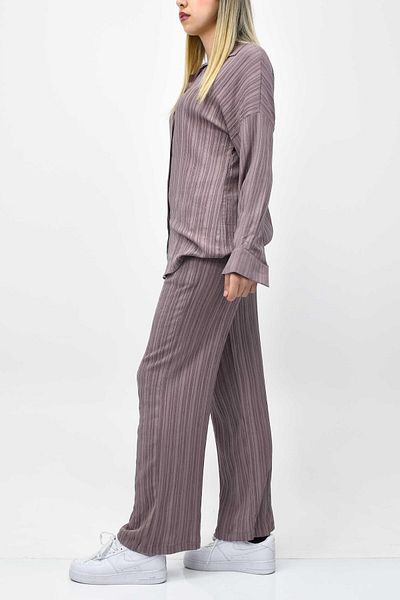 birizmoda Dusty Rose Summer Gofreden Trousers - Set