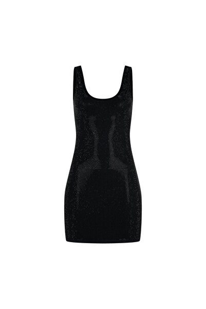 Beauty Omelette Siyah Carrie Taşlı Elbise