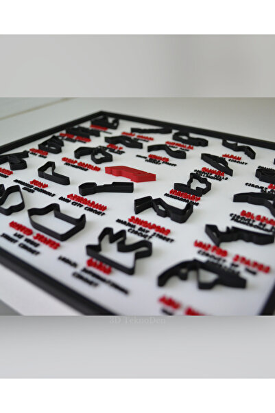 TEKNO 2024 FORMULA 1 YARIŞ PİSTLERİ - F1 PİSTLERİ 3D ÇERÇEVE - FORMULA 1 DEKORATİF TABLO