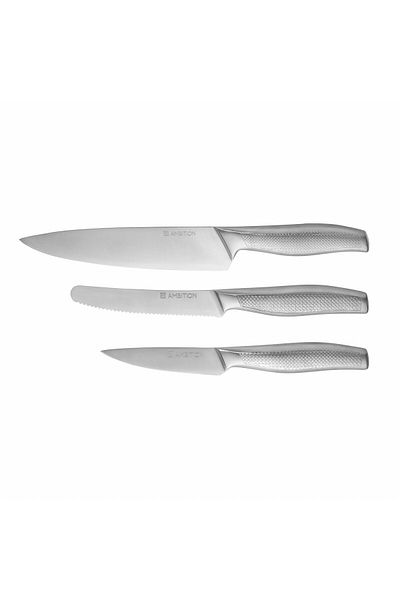 Ambition Knife set, 3 pieces, includes vegetable and fruit knife 11.5cm, Acero