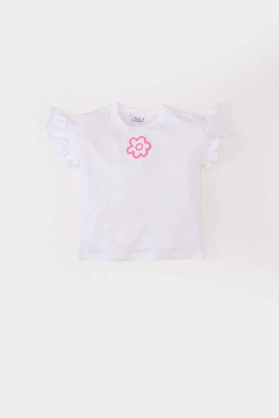 DeFacto Νέα σεζόν Baby Girl Regular Fit Crew λαιμόκοψη Floral κοντομάνικο μπλουζάκι