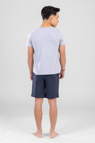 BAYKAR Young Boys Cotton Crew Neck Letter Printed Short Sleeve Shorts Pajama Set 9616 Gray