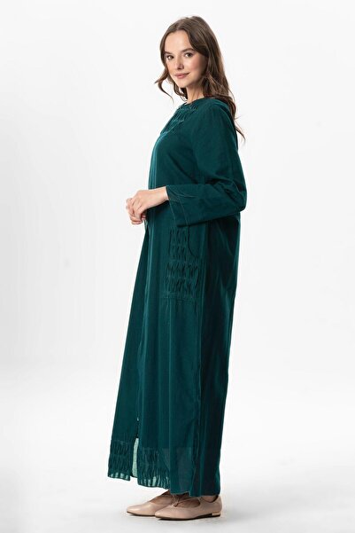 Eliş Şile Bezi Μακρυμάνικο Voile Tülay Ριμπ Καλοκαιρινό Φεράζ Βενζινοκίνητο παλτό