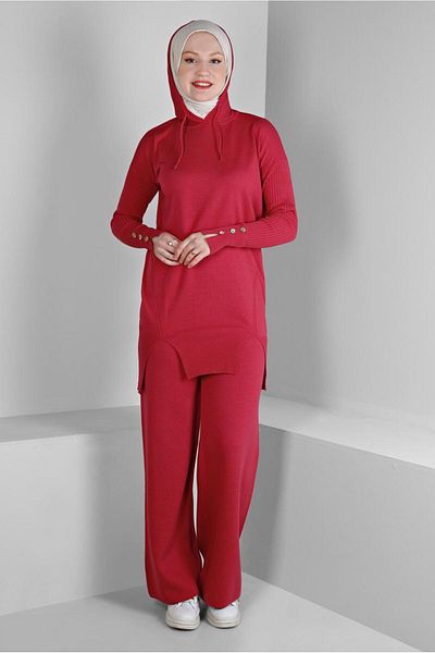 Alvina DOUBLE PANT WITH SLIT DETAILKnitwear Suit 43213