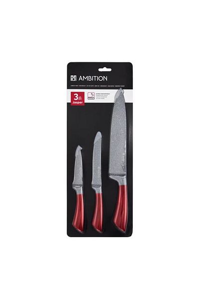 Ambition Knife set, 3 pieces, includes vegetable and fruit knife 11.5cm, Jasper