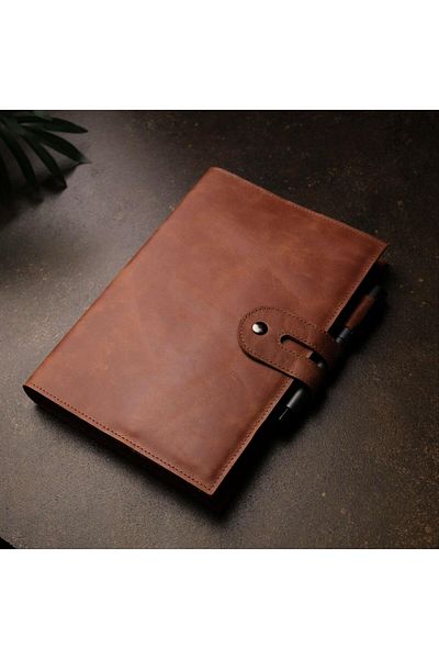 eonaks Genuine Real Leather Agenda Container Organizer Case