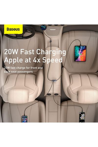 Baseus Baseus Share Together PPS multi-port Fast charging car charger - 120 W - 3U+1 Type-C - Grey