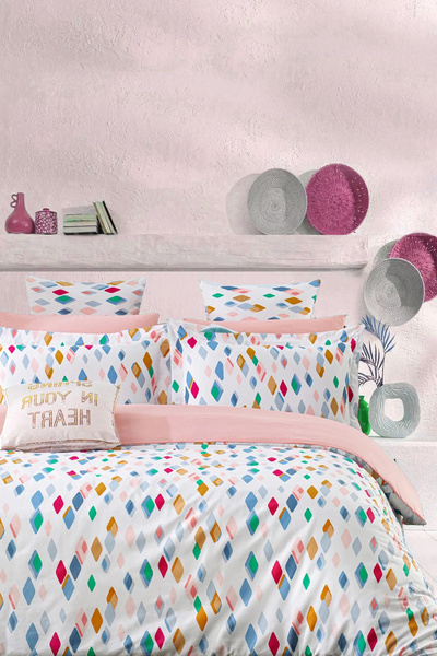 İQON Set de lenjerie de pat cu cearșaf elastic pentru o persoană OUTLET Corol...