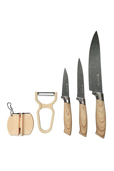 Ambition Knife set, 5 pieces, includes sharpener and peeler, Kenya