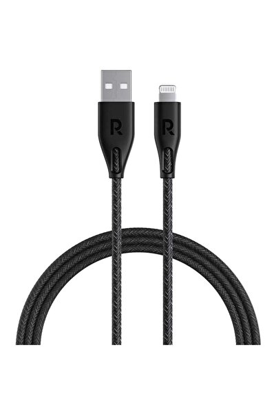 RavPower كابل نايلون USB-A - Lightning - 2 متر - أسود - RP-CB1027