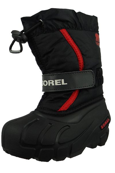 Sorel Kinder Stiefel NY1885-015 Childrens Flurry 1855252 Schwarz 015 Black Bright Red Textil/Synthetik mi
