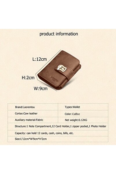 Laorentou Γυναικείο πορτοφόλι Santorelli από γνήσιο δέρμα ιταλικής κατασκευής με φερμουάρ - Γυναικεία θήκη για κάρτες