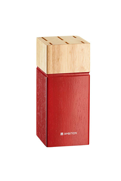 Ambition Knife set, 7 pieces, red wood block, Ombre
