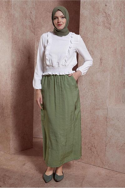 Alvina Ruffle Detailed Elastic Blouse - 44616