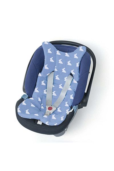 DEUX LAPINS 100% Cotton Stroller and Car Seat Cushion - Mono Lapin Royal Blue