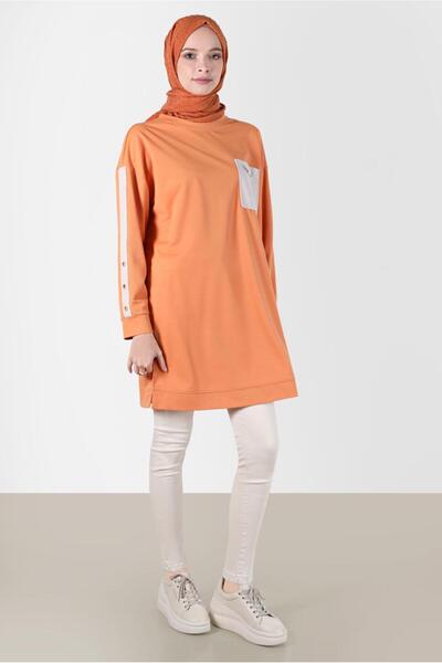 Alvina Striped Tunic Sweatpants with Sleeves and Pocket Detail - 42859