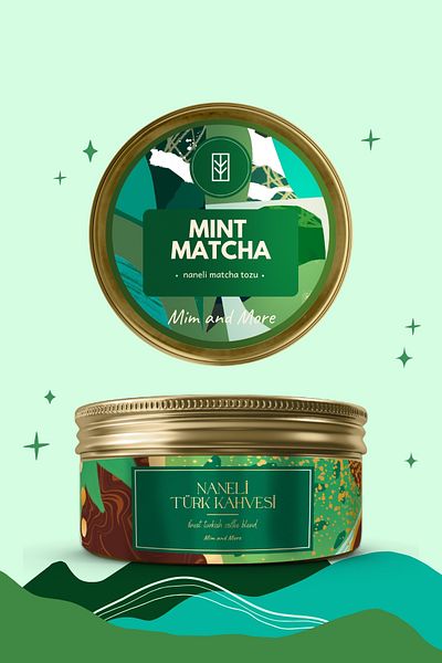 Mim and More Mint Harmony Set - Turkish Coffee Name Mint Flavored and Matcha Set of 2