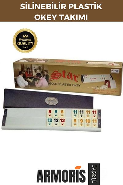 Armoris New Antibacterial Dirt-Repellent Scratch-Resistant Wipeable Gold Plastic Coffee Shop Okey Set