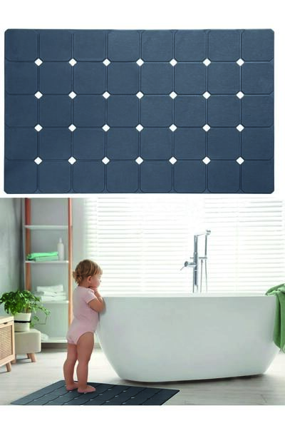 HAZARPAZAR Luxe Vantuzlu Katlanabilir Kaydırmaz Su Emici Banyo Paspası