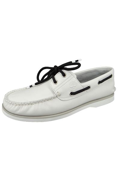 Timberland Herren Elegante Halbschuhe Classic Boat Ca2a87 Tb0a2a87l77 Weiß White Full Grain Leder Mit Eva