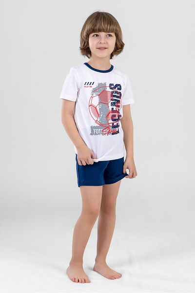 BAYKAR Children's Pajamas Cotton for Boys, Set 9614, White