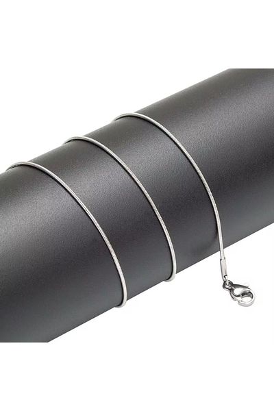 Siya Silver Non-Tarnish Steel Snake Chain Necklace Women Unisex- Long Chain 60 cm