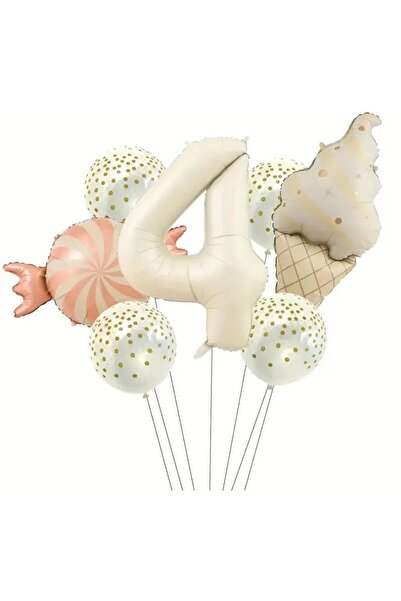 parti sürprizi مجموعة بالونات ريترو آيس كريم كاندي عمرها 4 سنوات