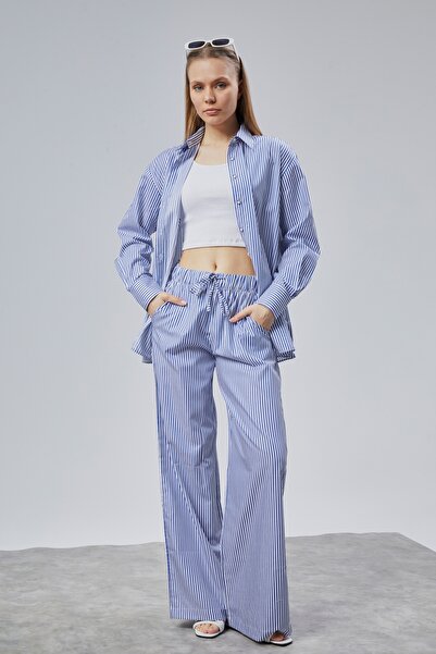 POSH & PURA سروال قميص بدلة منسوجة للنساء