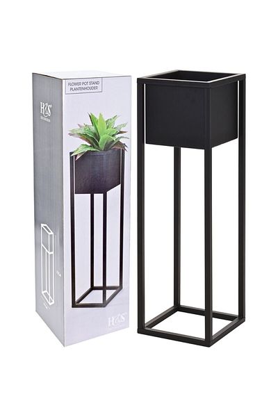 Koopman Ghiveci metalic negru pentru flori 70 cm