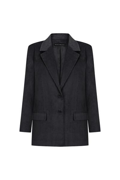 Beauty Omelette Antrasit Kadife Daddy Ceket