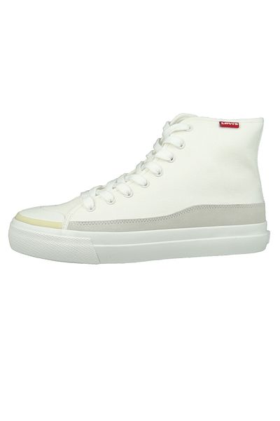 Levi's Herren High Sneaker Square High 233007-636 Weiß 50 Brilliant White Leinen mit Recycletem Ortholite In
