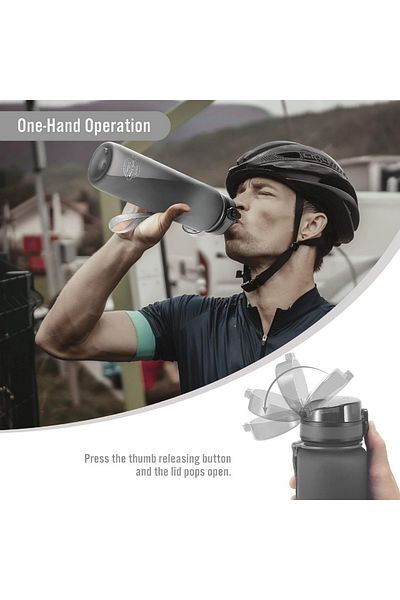 COOYA Bike Water Bottle 0.5L Leak-Proof, Flip Top Lid and Removable Strainer for Fitness Cycling