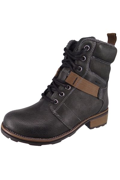 Kamik Damen Stiefel Winterschuhe Isabella M WK2076 Schwarz Black Leder mit ROMEO LaufsohleEVA