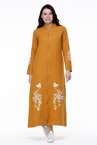 Eliş Şile Bezi Nisa Flannel Φθινοπωρινό και Χειμώνα Ferace Mustard Hrd