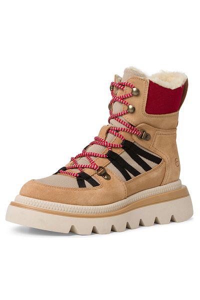 Tamaris Damen Elegante Stiefelette 1-26284-41 Braun 313 Camel Comb Leder und Textil mit Removable Sock