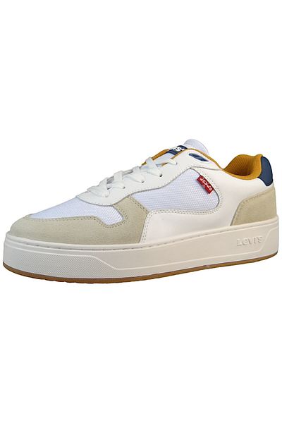 Levi's Herren Low Sneaker Glide Low Top 235200-947 Weiß 51 Reg White / Mustard Leder