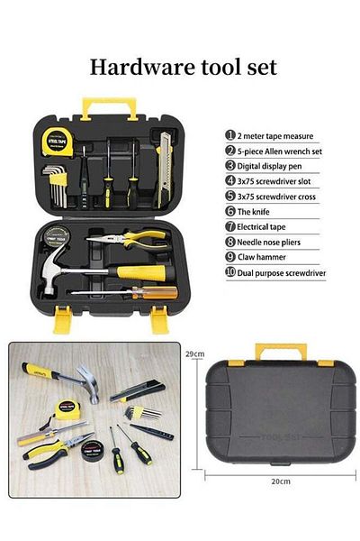 fulina 10-Piece Hardware Tools Set,Manual Maintenance Set for Furniture Assembly/Car Repair/DIY Home