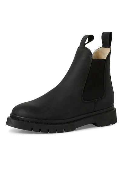 Tamaris Damen Elegante Stiefelette 1-26829-41 Schwarz 001 Black Leder mit Removable Sock