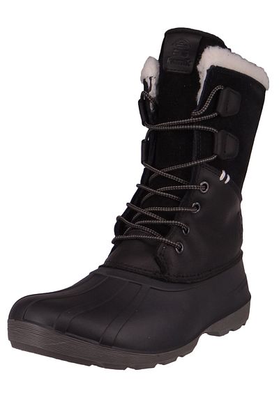 Kamik Damen Winterstiefel Winterschuhe Simona WK2362 Schwarz Black Leder/Synthetik mit BROME LaufsohleEVA