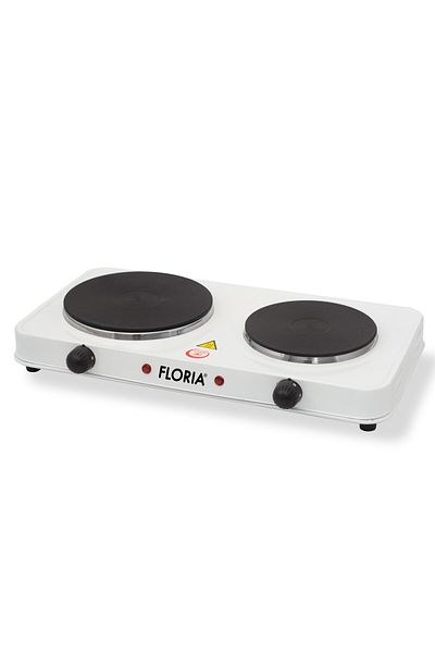 Floria Floria White electric hob ZLN-2843, 18.5 x 15.5 cm, 2 burners, adjustable thermostat,