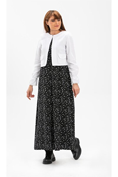 Eliş Şile Bezi سترة طويلة الأكمام من الفلانيل سيلين قصيرة للخريف والشتاء بالل...