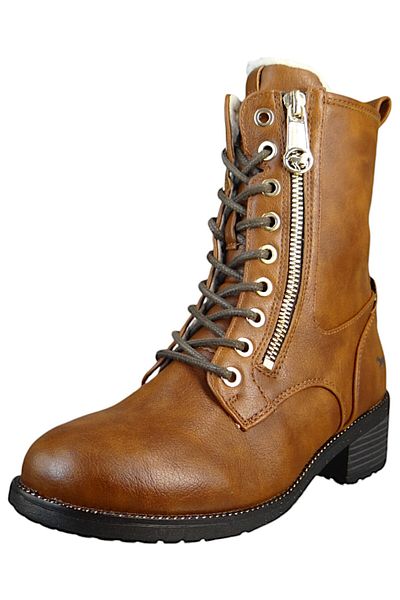 Mustang Damen Elegante Stiefelette 1402601 Braun 307 Cognac Kunstleder