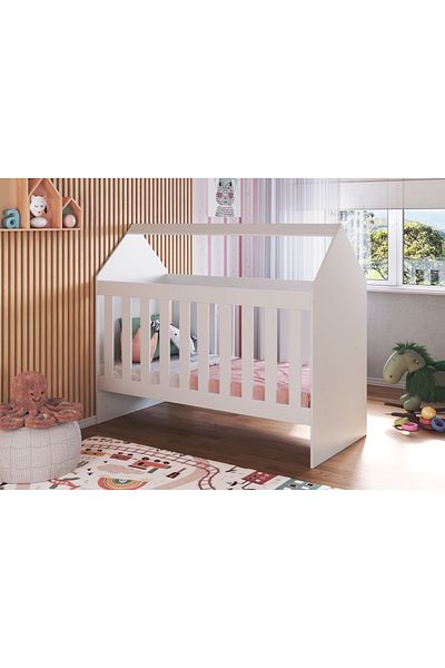 Art In Móveis Pyramid-shaped children's bed for children's bedrooms and homes, white color