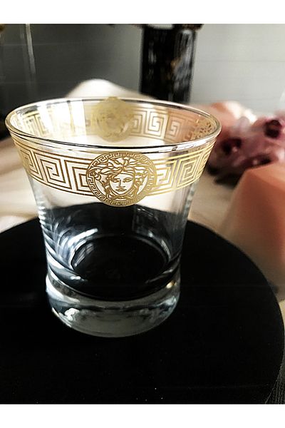 DECOSTYLE With Gold Decor 420014   Pasabahce Azur Water Glass 240Cc 6 Pcs