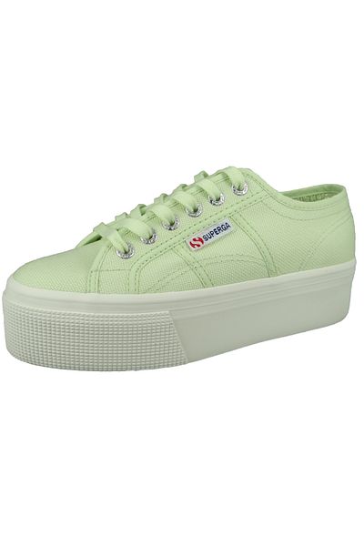 Superga Damen Low Sneaker 2790-COTW LINEA UP AND DOWN Low Top S9111LW Grün AGM Green Primerose-F Avorio Lein