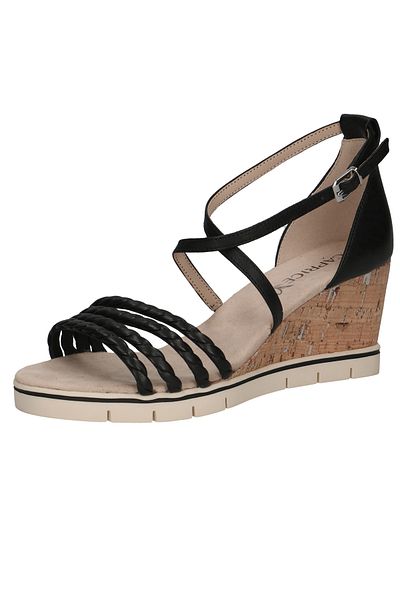 Caprice Damen Sandalen G-weite 9-28312-42 Schwarz 022 Black Nappa Leder Mit Cap Memotion & Cap Memotion
