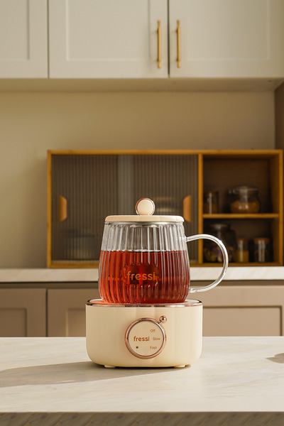 Fressi Elektrikli Çok Fonksiyonlu Cam Bardak Su Isıtıcısı Kettle Bitki Çayı Makinesi 600ml 400w Fr-kt02