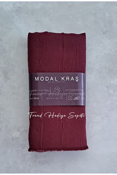 Trend Hediye Sepeti Μπαμπού Kraş Σάλι Cherry Color