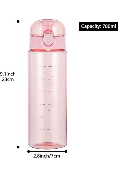 COOYA Bike Water Bottles, Reusable, BPA-Free, Leak-Proof with Carrying Strap, for Travel(Pink)